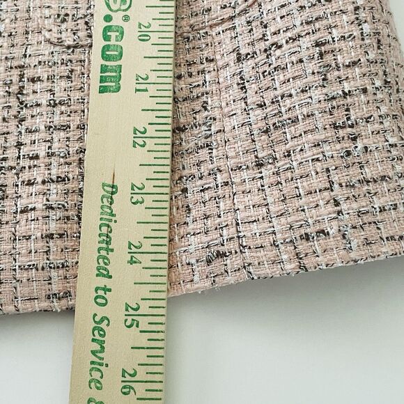 NEW Karl Lagerfeld Paris Tweed Gold Button Blazer Women's Size 4 Pink Career - Picture 13 of 15